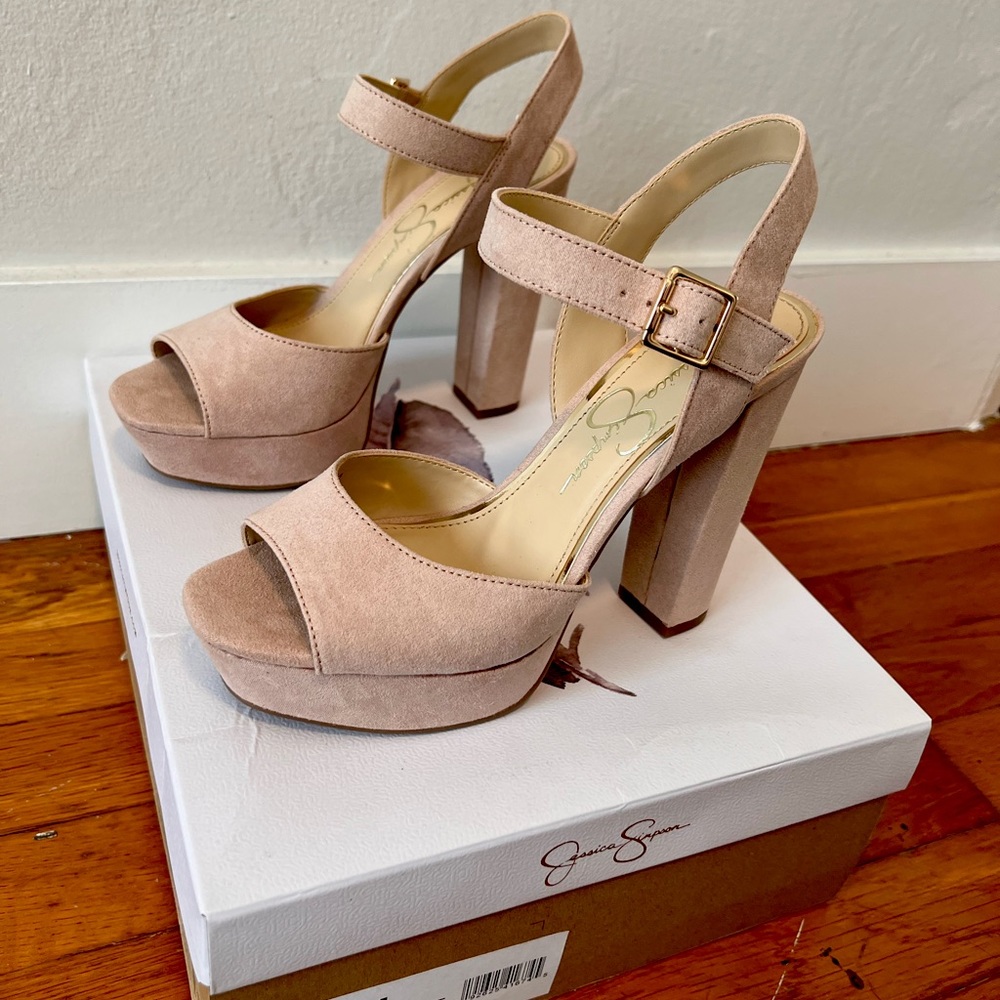 Jessica Simpson priella powder nude platform sandal heels BRAND NEW